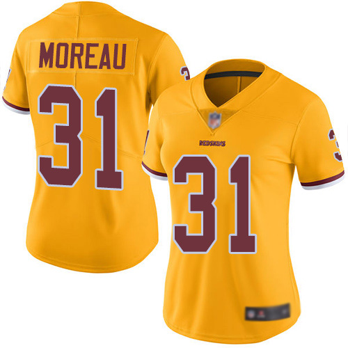 Washington Redskins Limited Gold Women Fabian Moreau Jersey NFL Football 31 Rush Vapor